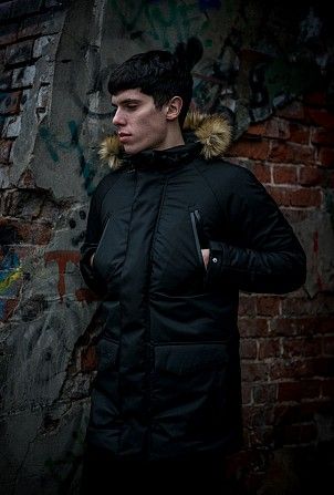 Мужская зимняя парка черная HotWint с мехом SKL59-259575 Киев - изображение 1