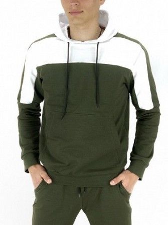 Мужское худи хаки-белый Spirited SKL59-259603 Київ - изображение 1