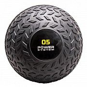 Мяч SlamBall для кросфита и фитнеса Power System черный 5 кг рифленый PS-4115 SKL24-238294 Київ