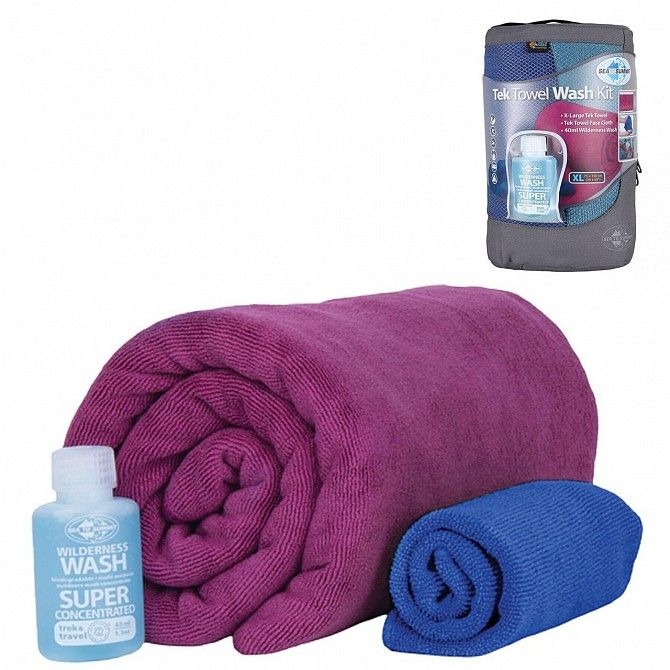 Набір рушників та шампунь Sea To Summit Tek Towel Wash Kit XL Berry SKL35-254163 Київ - изображение 1