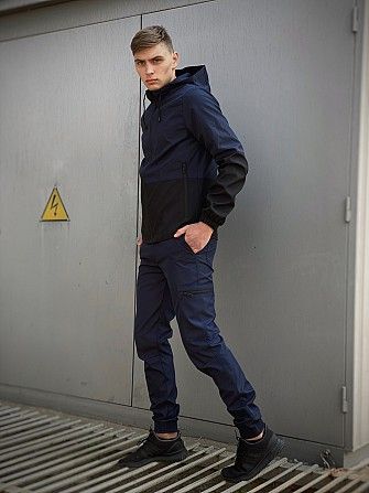 Мужской костюм сине-черный демисезонный Softshell Light Куртка мужская синяя, штаны синие черные SKL Киев - изображение 1