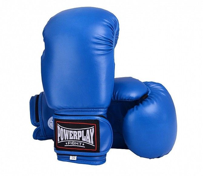Перчатки для бокса PowerPlay синие 18 унций 3004 SKL24-190056 Киев - изображение 1