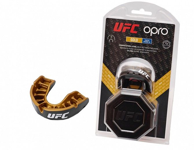 Капа Opro Junior Gold Ufc Hologram Black Metal-Gold SKL24-145156 Київ - изображение 1