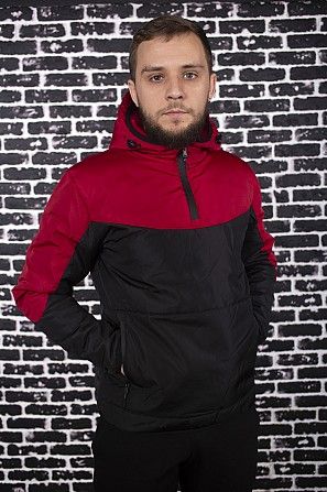 Мужская ветровка анорак весна осень Hypnotic (красно - черный) SKL59-259585 Киев - изображение 1