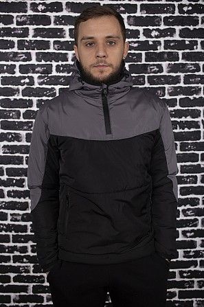 Мужская ветровка анорак весна осень Hypnotic (серо - черный) SKL59-259584 Киев - изображение 1