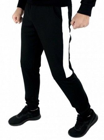 Мужские спортивные штаны черный-белый Spirited SKL59-259602 Киев - изображение 1