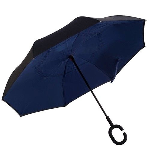 Зонт обратного сложения Up-Brella темно-синий SKL11-187144 Київ - изображение 1
