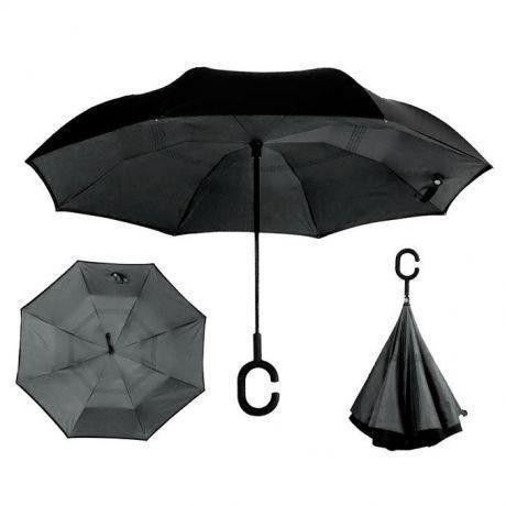 Зонт обратного сложения Up-Brella черный SKL11-187145 Київ - изображение 1