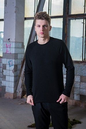 Мужской свитшот флисовый черный SKL59-259565 Київ - изображение 1