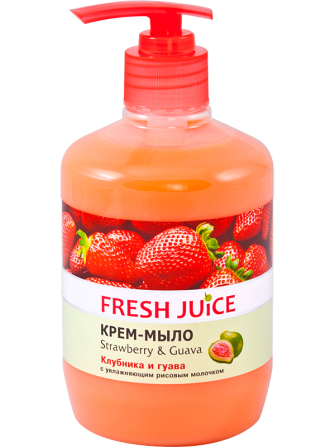 Fresh Juice. Крем-мыло с дозатором. Клубника и гуава с рисовым молочком 460 мл Житомир - изображение 1