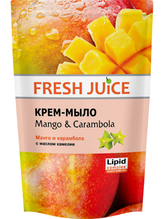 Fresh Juice. Крем-мыло дой-пак. Манго и карамбола с маслом камелии 460 мл Житомир - изображение 1
