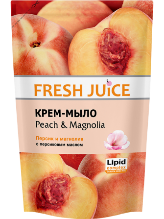 Fresh Juice. Крем-мыло дой-пак. Персик и магнолия с увлажняющим молочком 460 мл Житомир - изображение 1