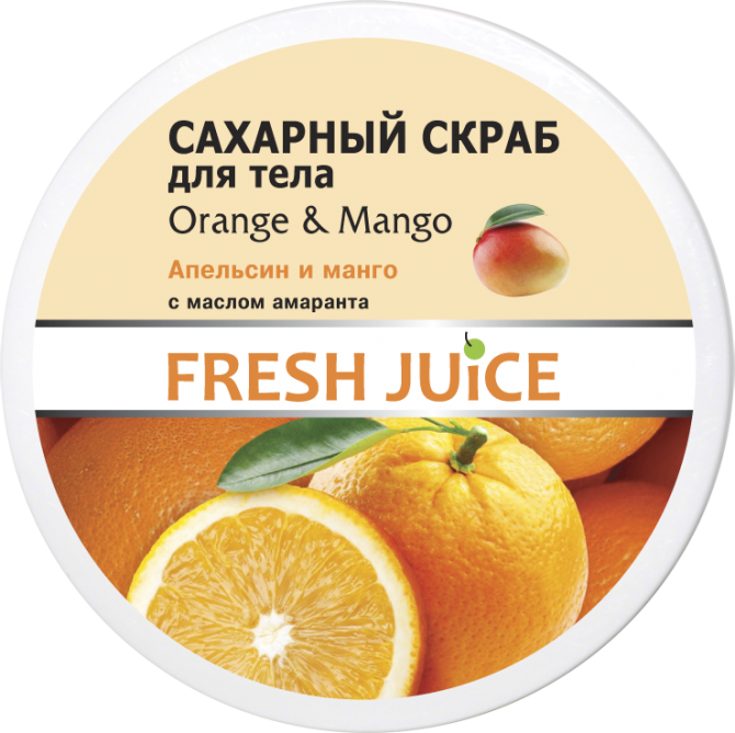 Fresh Juice. Сахарный скраб для тела. Апельсин и манго с маслом амаранта 225 мл Житомир - изображение 1