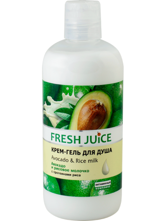 Fresh Juice. Крем-гель для душа. Авокадо и рисовое молочко 500 мл Житомир - изображение 1