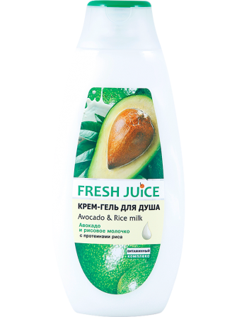 Fresh Juice. Крем-гель для душа. Авокадо и рисовое молочко 400 мл Житомир - изображение 1