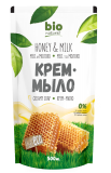 BIO Naturell. Крем-мыло. Мед с молоком. Дой-пак 500 мл Житомир