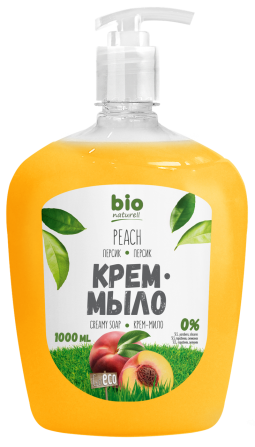 BIO Naturell. Крем-мыло. Персик 1000 мл с дозатором Житомир - изображение 1