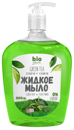 BIO Naturell. Жидкое мыло. Зеленый чай 1000 мл с дозатором Житомир - изображение 1