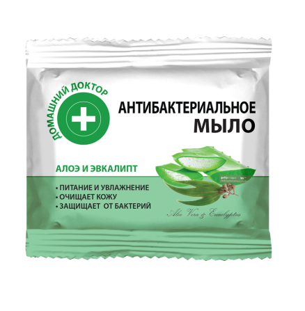Домашний Доктор Антибактериальное мыло Алоэ и эвкалипт 70 г Житомир - изображение 1