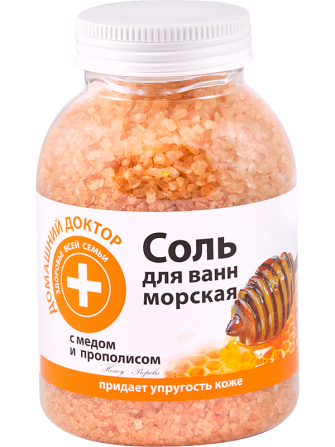 Домашний доктор. Cоль для ванн с медом и прополисом 1000 г Житомир - изображение 1