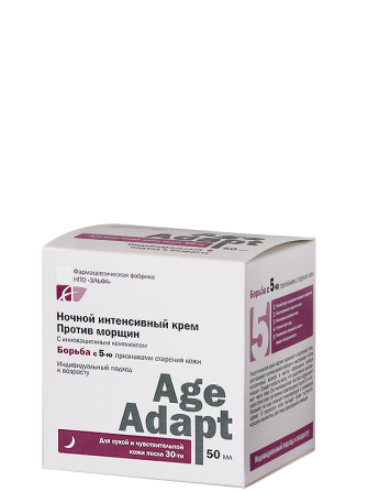 Elfa Pharm Age Adapt. Ночной интенсивный крем против морщин. Для сухой и чувствительной кожи. 50 мл Житомир - изображение 1