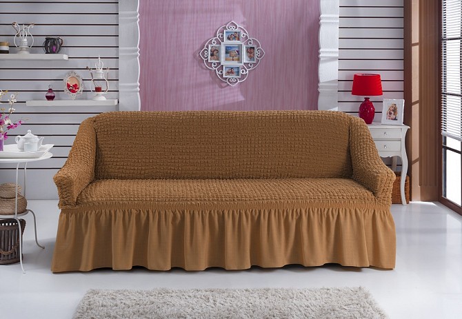 Чехол на диван с юбкой Апельсиновый Home Collection Evibu Турция 50062 Житомир - изображение 1
