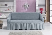 Чехол на диван с юбкой Апельсиновый Home Collection Evibu Турция 50062 Серый Житомир