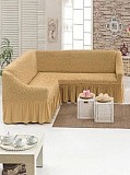 Чехол на угловой диван с юбкой Бежевый Home Collection Evibu Турция 50038 Житомир