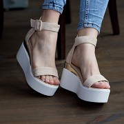 Женские босоножки Fashion Babee 2754 39 размер 25 см Бежевый Житомир