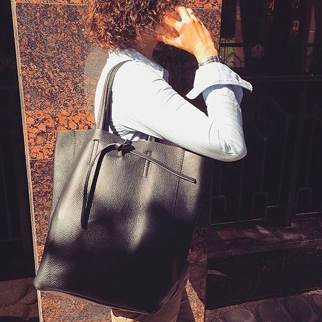 Женская сумка Италия шоппер формат А4 с ручками натуральная кожа в черном цвете Киев - изображение 1