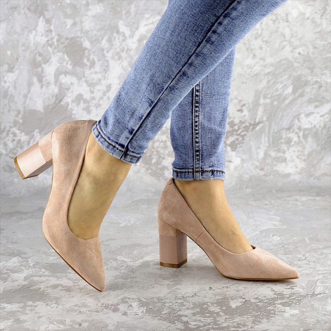 Туфли женские на каблуке Fashion Ringer 2397 36 размер 23,5 см Бежевый 40 Житомир - изображение 1