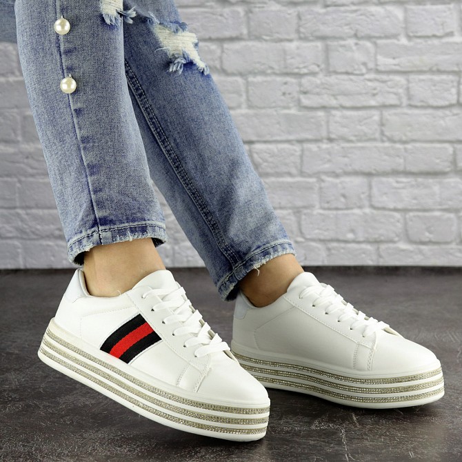 Женские стильные кеды на платформе Fashion Roshe 1157 38 размер 23,5 см Белый Житомир - изображение 1