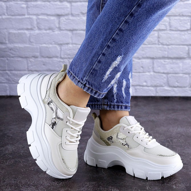 Женские кроссовки Fashion Braxton 1742 40 размер 24,5 см Бежевый Житомир - изображение 1