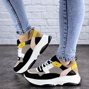 Женские разноцветные кроссовки Fashion Pepita 2043 37 размер 23,5 см Черный Житомир
