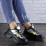 Женские сникеры Fashion Button 1745 36 размер 23 см Черный Житомир
