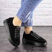 Женские замшевые кроссовки Fashion Ruby 1689 39 размер 24 см Черный Житомир