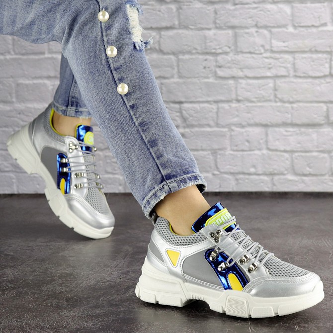 Женские кроссовки Fashion Demmi 1158 37 размер 23,5 см Серебро Житомир - изображение 1
