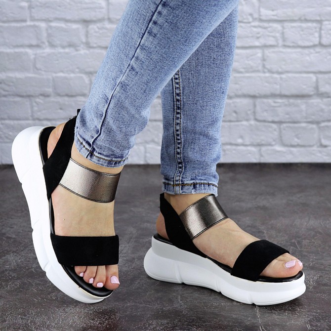 Женские сандалии Fashion Leia 1796 37 размер 23,5 см Черный Житомир - изображение 1