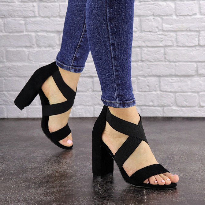 Женские босоножки на каблуке Fashion Dusty 1550 40 размер 25,5 см Черный Житомир - изображение 1