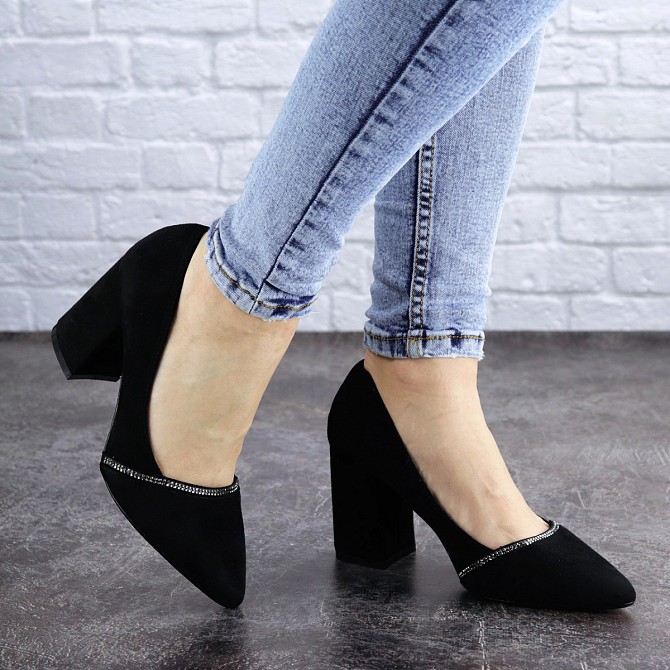 Туфли женские на каблуке Fashion Shiro 2096 38 размер 24,5 см Черный Житомир - изображение 1