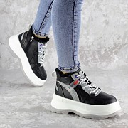 Кроссовки женские зимние Fashion Donno 2323 38 размер 24 см Черный Житомир