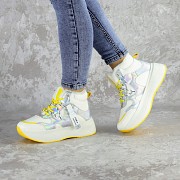 Кроссовки женские зимние Fashion Wrinkles 2424 41 размер 25,5 см Белый Житомир
