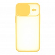 Силиконовый чехол для iPhone 12 со шторкой защищающей камеру UFT Yellow Київ