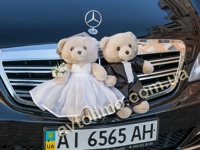 Украшения для свадебной машины Мишки+4бутоньерки Киев - изображение 1