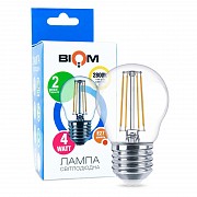 Филаментная лампа BIOM FL-301 4W E27 2800K G45 (Шар) Винница