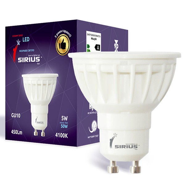 Светодиодная лампа SIRIUS 5W GU10 4100K MR16 (Рефлектор) Винница - изображение 1