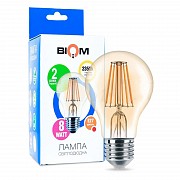 Филаментная лампа BIOM FL-411 8W E27 2350K Amber А60 (Груша) Винница