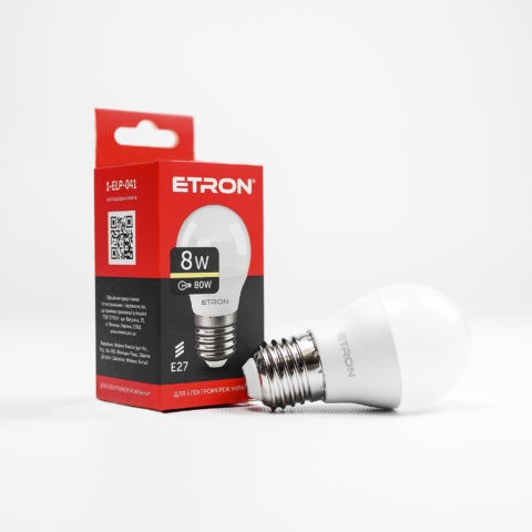 Лампа светодиодная ETRON Light Power 1-ELP-041 G45 8W 3000K 220V E27 Винница - изображение 1