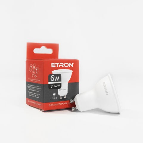 Лампа светодиодная ETRON Light Power 1-ELP-068 MR16 6W 4200K 220V GU10 Винница - изображение 1