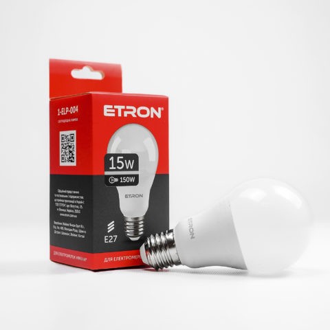 Лампа светодиодная ETRON Light Power 1-ELP-004 A65 15W 4200K E27 Винница - изображение 1